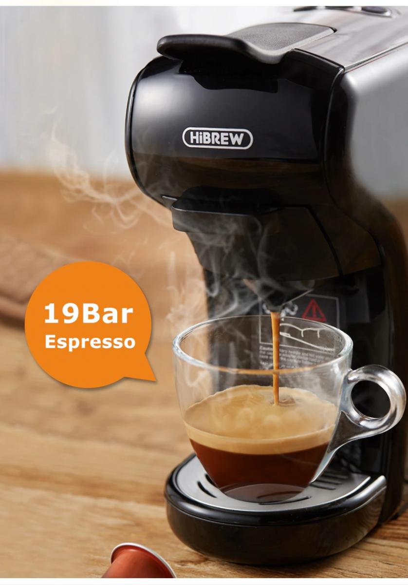 HiBREW Mesin Kopi 19Bar 3in1 Capsule Espresso For Nespresso Dolce Gusto